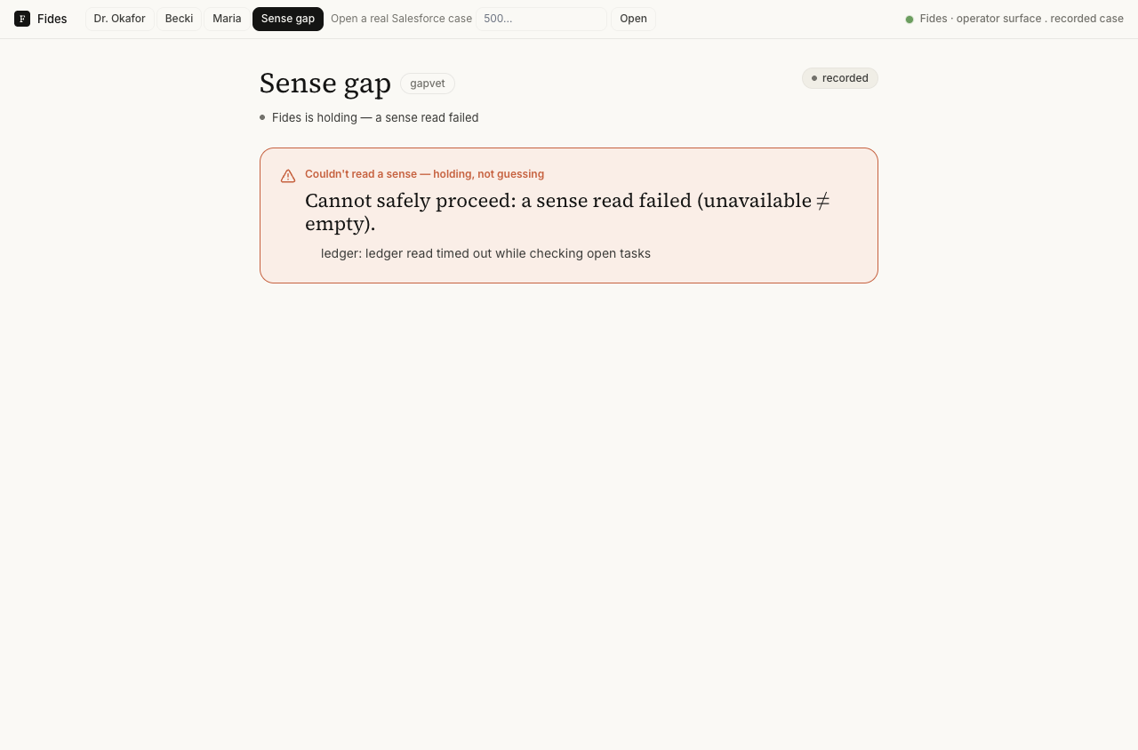 Sense gap